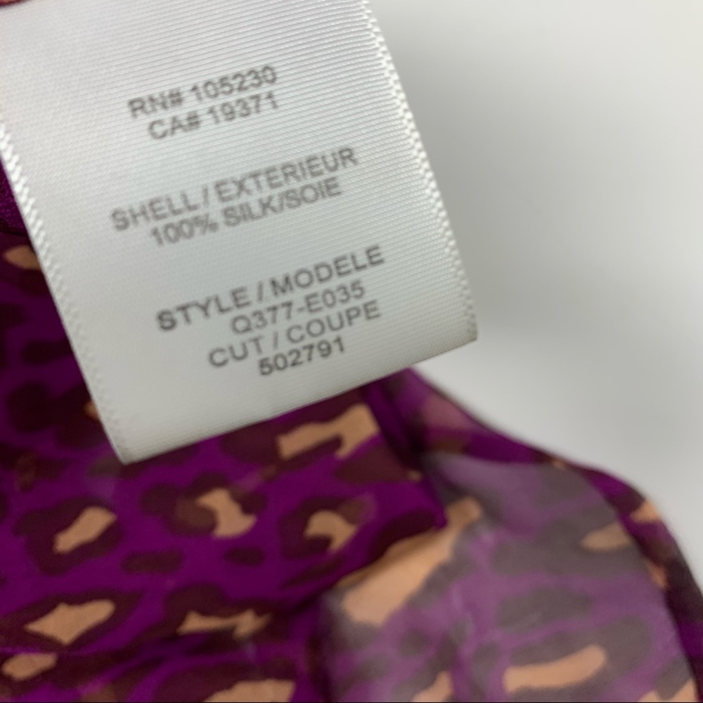 Equipment Sheer Pink Leopard Animal Button down - Picture 12 of 14
